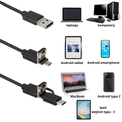 Kamera inspekcyjna, endoskop iOS, Android